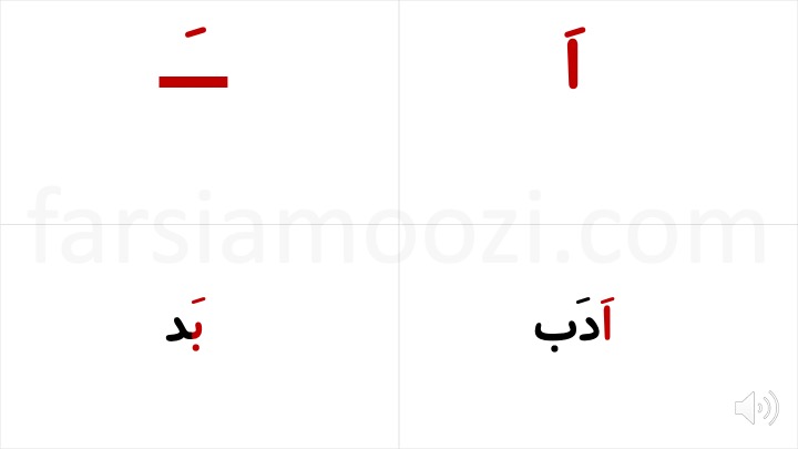 معرفی نشانه اَ|کلمات فارسی با نشانه اَ||