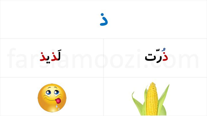 آموزش حرف ذال در الفبای زبان فارسی|کلمات با نشانه ذ - حرف ذال